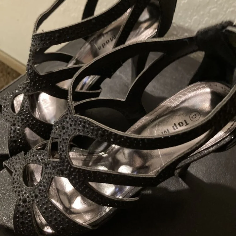 TOP Mod Glitter High Heels - Black